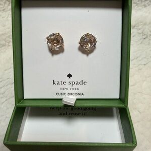 NEW Kate Spade Bright Ideas Cubic Zirconia Earrings w/Gold-Plated Setting